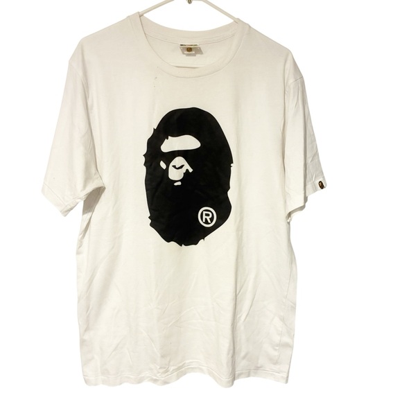 Bape Big Ape Head White Tee A Bathing Ape Mens Size XL Cotton